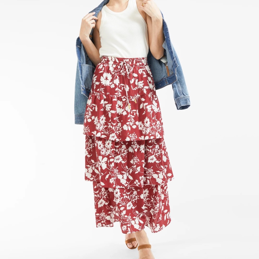 Outerknown Women's Finley Skirt Scarlet Bondi Floral Medium